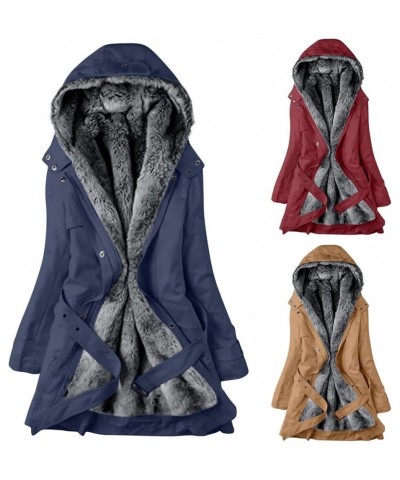 Women's Warm Winter Jackets Fleece Lined Parka Coat Faux Fur Hooded Jacket Outdoor Outerwear Ski Snow Jacket Plus Size 03-yel...