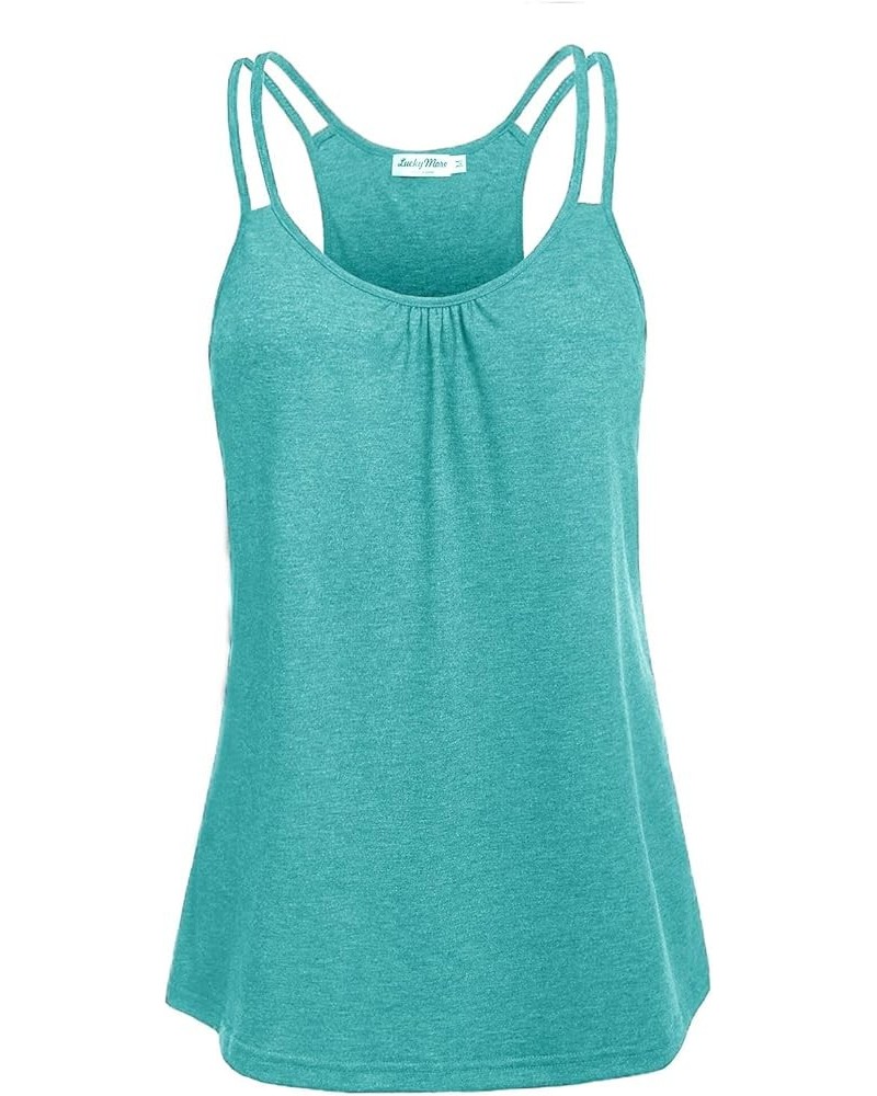 Women's Workout Tops Sleeveless Loose Fit Yoga Shirts Racerback Tank Tops Gym Clothes Green $13.19 Activewear