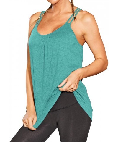 Women's Workout Tops Sleeveless Loose Fit Yoga Shirts Racerback Tank Tops Gym Clothes Green $13.19 Activewear