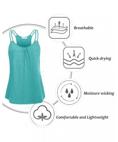 Women's Workout Tops Sleeveless Loose Fit Yoga Shirts Racerback Tank Tops Gym Clothes Green $13.19 Activewear