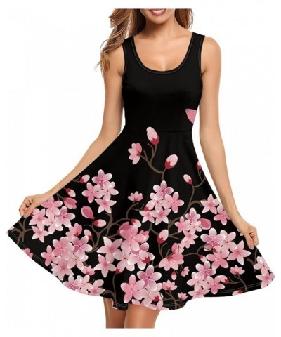 Womens Casual Summer Tank Sleeveless Knee Length Dress Cherry Blossom $14.00 Dresses