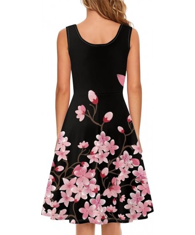 Womens Casual Summer Tank Sleeveless Knee Length Dress Cherry Blossom $14.00 Dresses