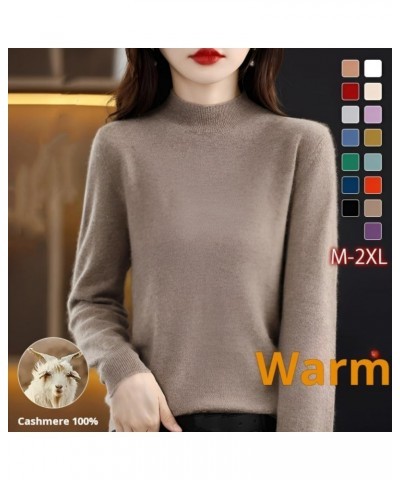 Cashmere Sweaters for Women 100% Cashmere Long Sleeve Crew Neck Soft Warm Pullover Knit Jumpers Wool Sweater Wine Red $15.51 ...