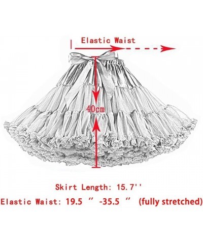 Women's Elastic Chiffon Petticoat Puffy Tutu Tulle Skirt Princess Ballet Dance Pettiskirts Underskirt Multi-Layer Black Rose ...