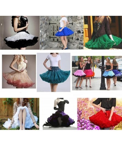 Women's Elastic Chiffon Petticoat Puffy Tutu Tulle Skirt Princess Ballet Dance Pettiskirts Underskirt Multi-Layer Black Rose ...