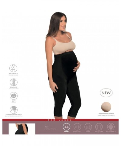 Women's Soft and Seamless Full Coverage Pregnancy Capri Underwear Leggings Black $24.78 Leggings