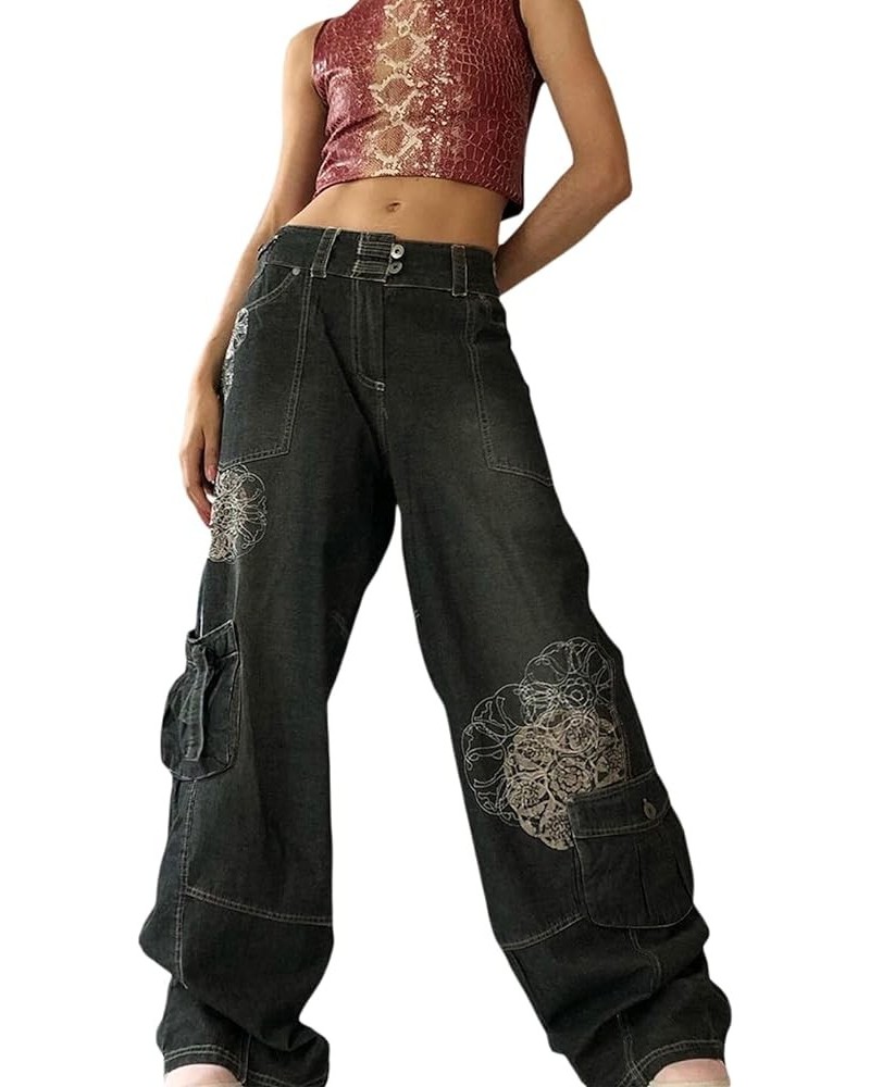 Women Y2k High Waist Straight Leg Jeans Y2K Fashion Baggy Denim Pants E Girl Tie Dye Print Flared Trousers Streetwear Women C...