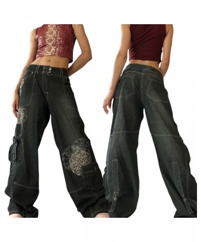 Women Y2k High Waist Straight Leg Jeans Y2K Fashion Baggy Denim Pants E Girl Tie Dye Print Flared Trousers Streetwear Women C...