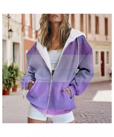 Women's Oversized Full Zip Hoodies Lightweight Casual Y2K Fashion Sweatshirts 2023 Fall Trendy Jackets Streetwear 23-multicol...