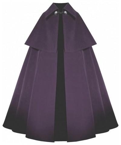 Victorian Historical Steampunk Gothic Renaissance Medieval Velvet Cape Cloak Purple $81.00 Blouses