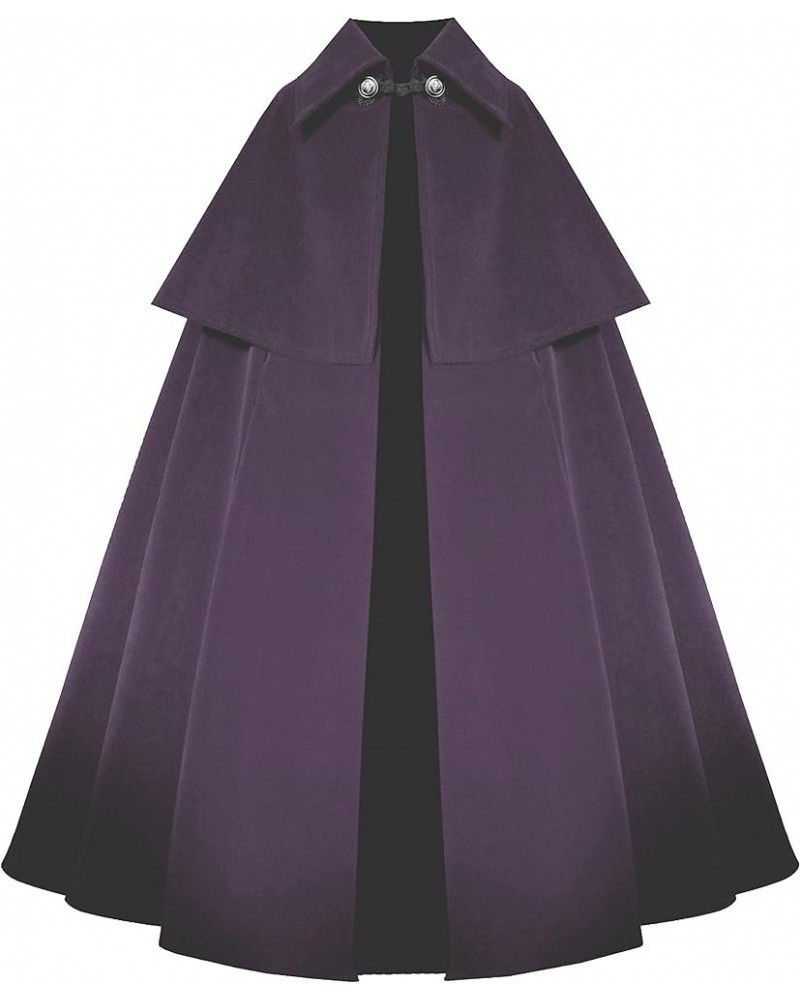 Victorian Historical Steampunk Gothic Renaissance Medieval Velvet Cape Cloak Purple $81.00 Blouses