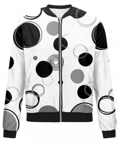 Women's Fall Zip Coat Jacket Fashion Casual Long Sleeve Lightweight Printed Outdoors Party Jacket with Pockets 02-black $10.9...