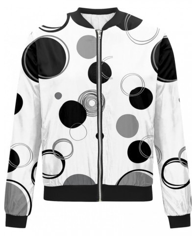 Women's Fall Zip Coat Jacket Fashion Casual Long Sleeve Lightweight Printed Outdoors Party Jacket with Pockets 02-black $10.9...