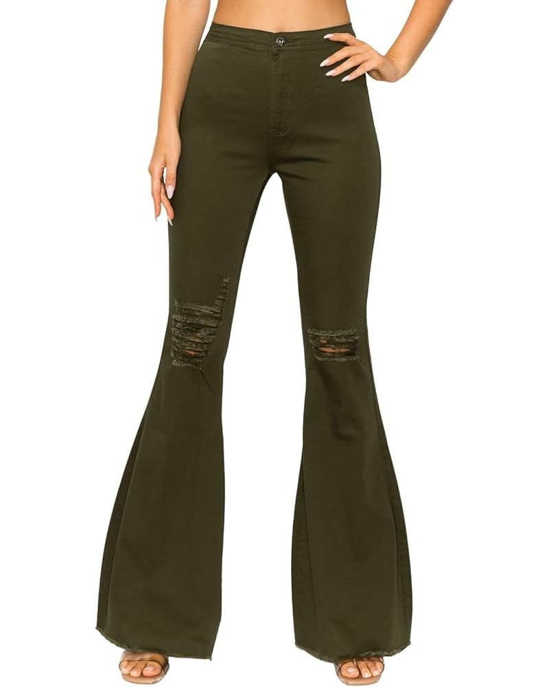 High Waisted-Rise Colored Jeans Ripped Destroyed Distressed Stretchy Blue Denim $13.94 Jeans