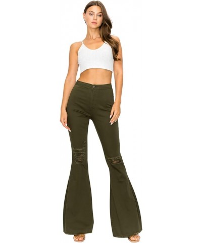 High Waisted-Rise Colored Jeans Ripped Destroyed Distressed Stretchy Blue Denim $13.94 Jeans